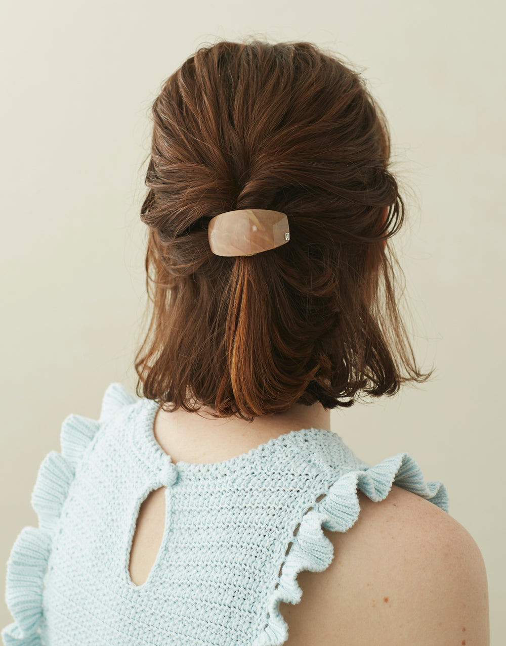 ALEXANDRE DE PARIS Nude Acetate Ponytail Holder