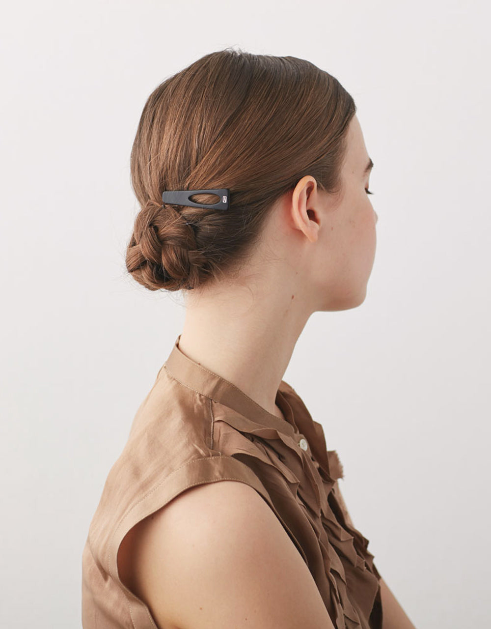 ALEXANDRE DE PARIS Tortoise Acetate Side Barrette