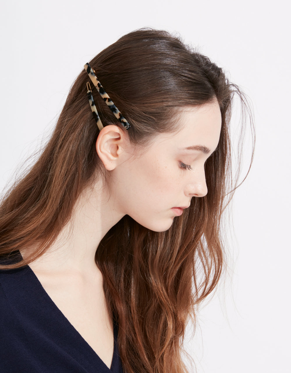 ALEXANDRE DE PARIS Le Marais tortoise shell strass acetate side barette