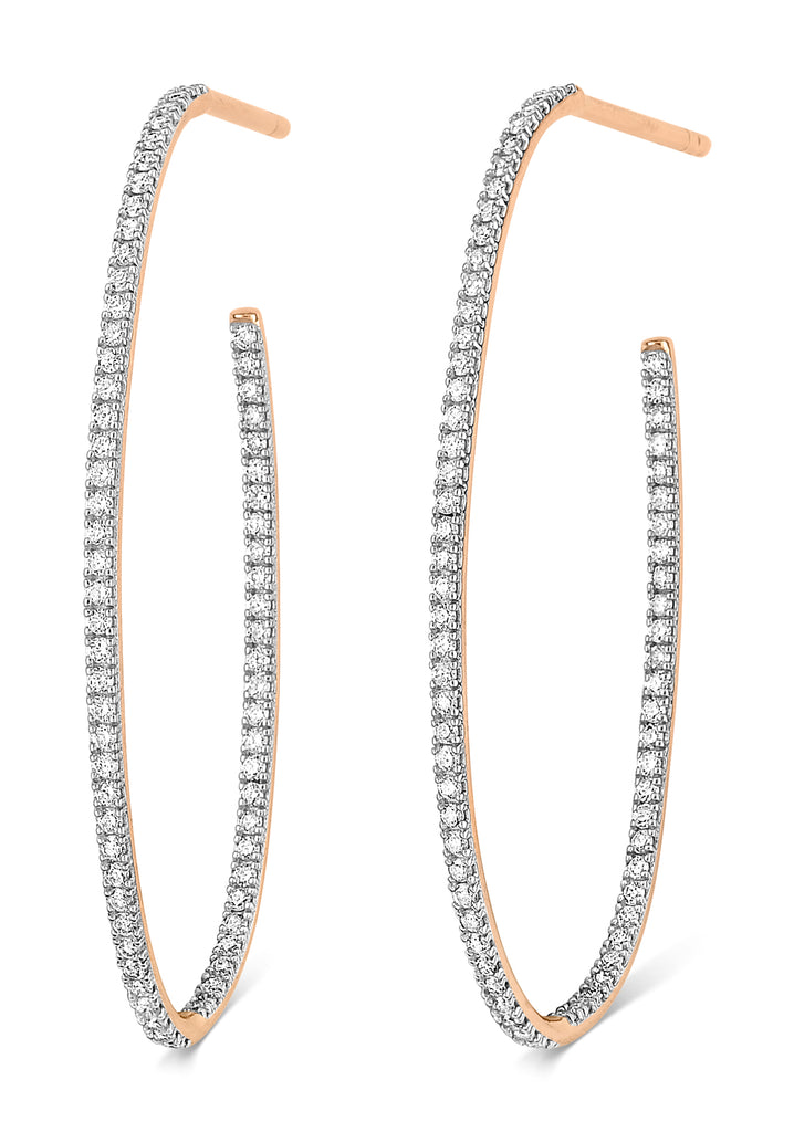 GINETTE NY Large ellipse diamond hoops