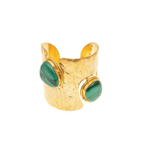 SYLVIA TOLEDANO  "Ajourée II" open Cuff with Malachite
