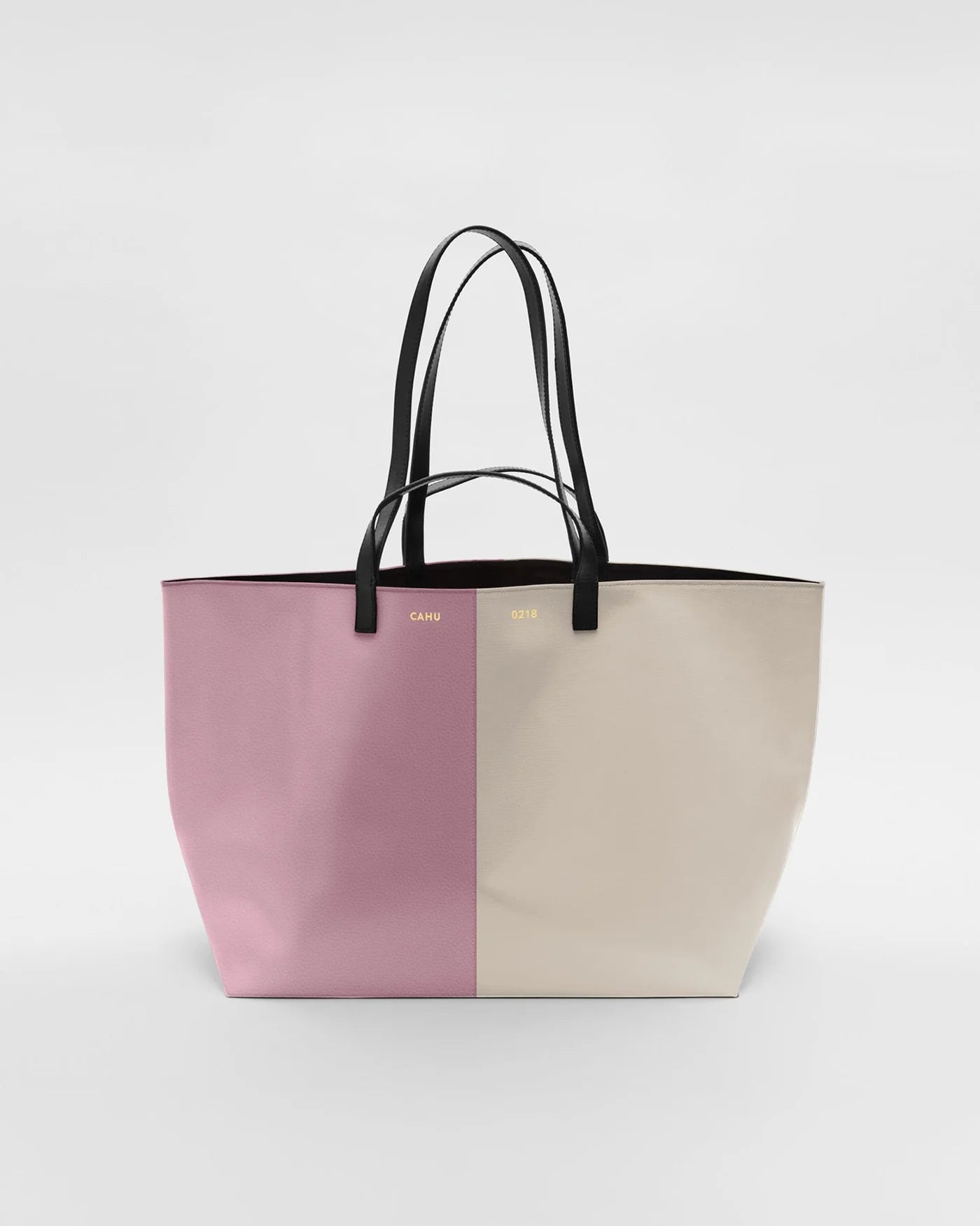 Cahu-Paris Pratique Medium Leather and Canvas Tote Bag