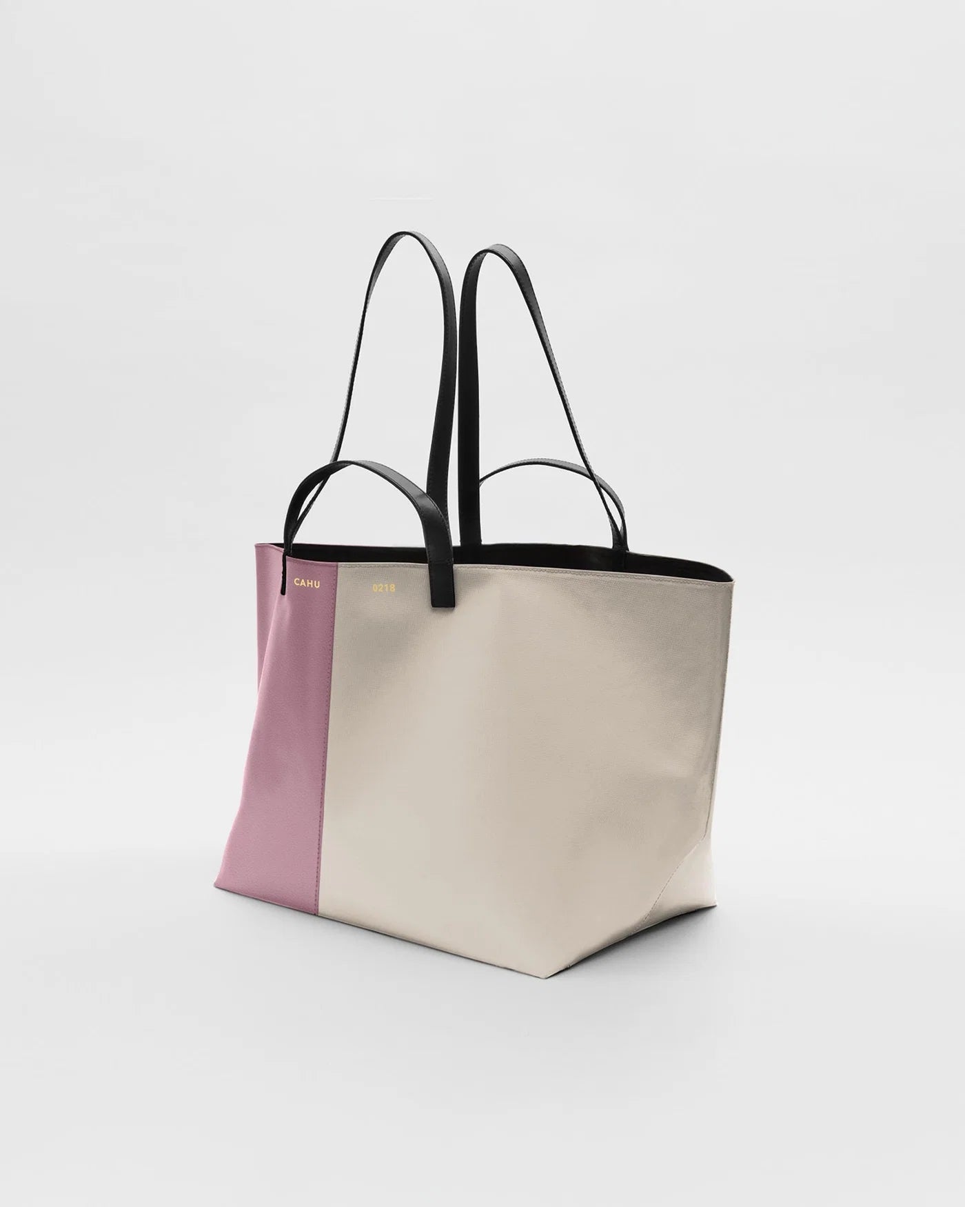 Cahu-Paris Pratique Medium Leather and Canvas Tote Bag