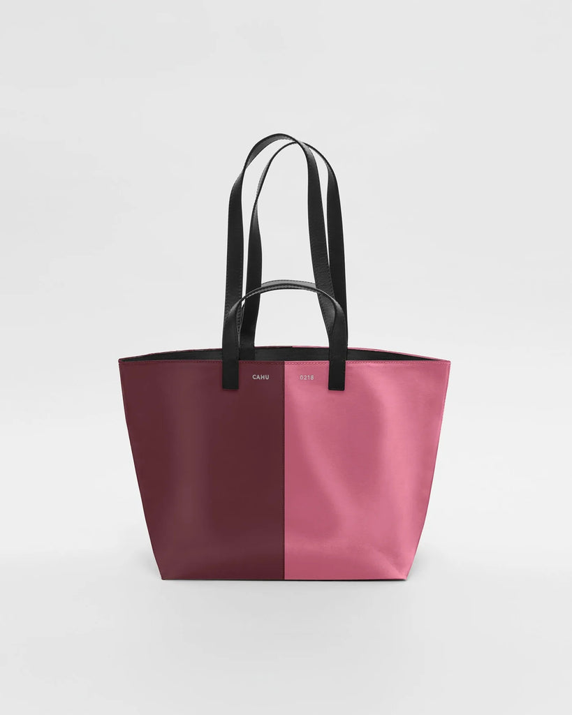 Cahu Paris Leather and Canvas Small Handbag