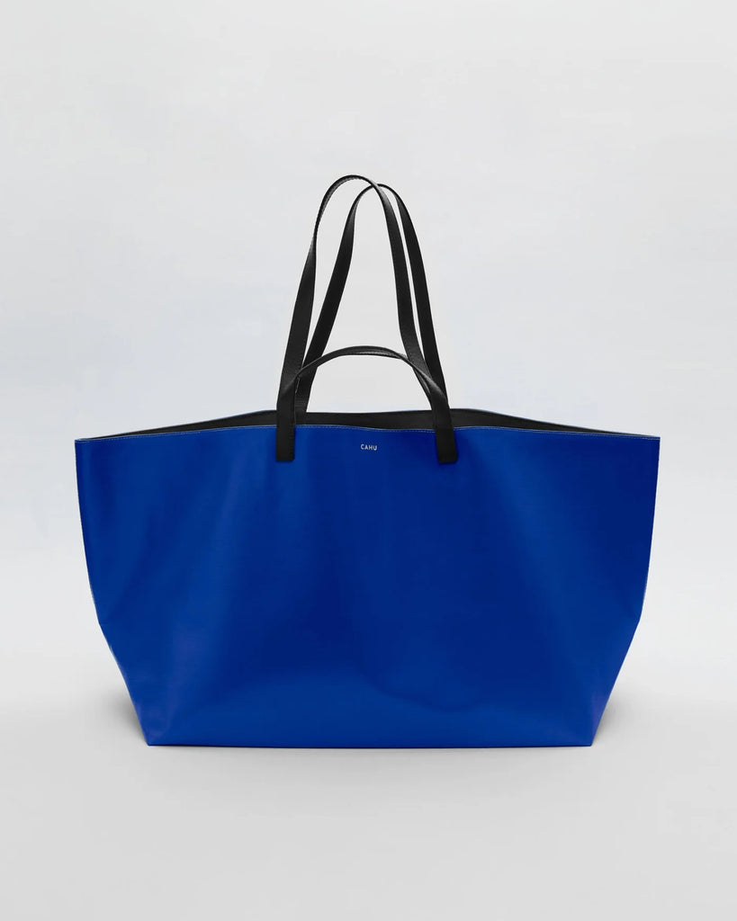 Cahu Paris Leather and Canvas Large Tote Bag