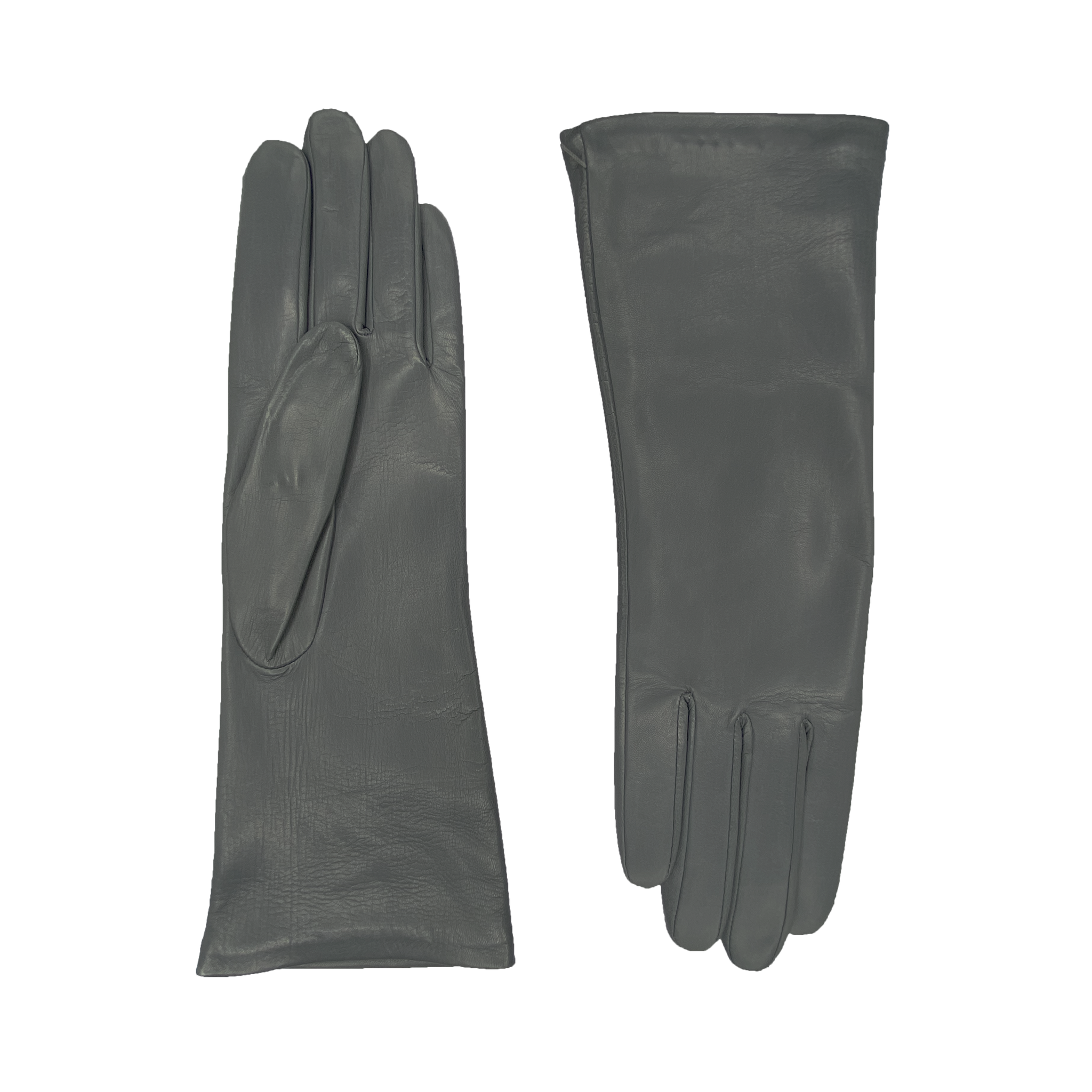AGNELLE Christina Grey Lambskin Glove Lined in Cashmere