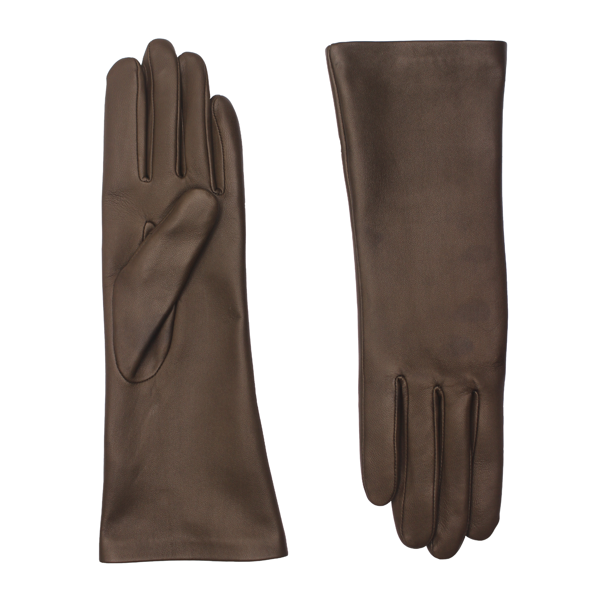 AGNELLE Christina Brown Lambskin Glove Lined in Silk