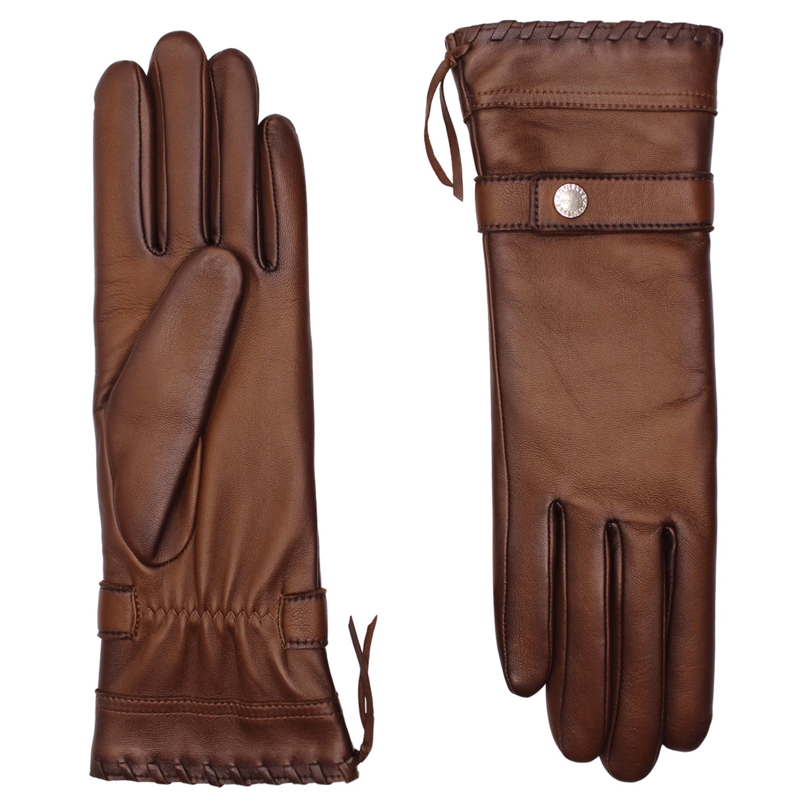 AGNELLE Dallas Cashmere Lined Lambskin Glove with Corset Lacing