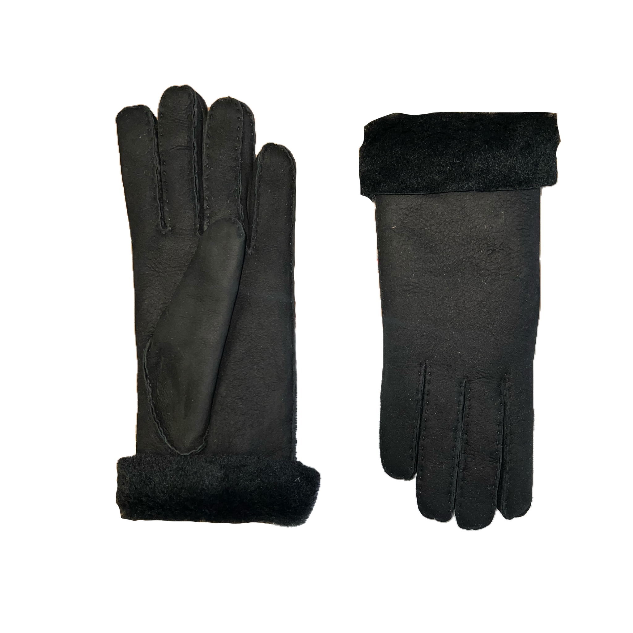 AGNELLE Denise Black Shearling Glove