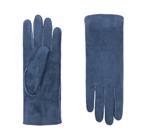 AGNELLE Blue Denim Denise Shearling Glove