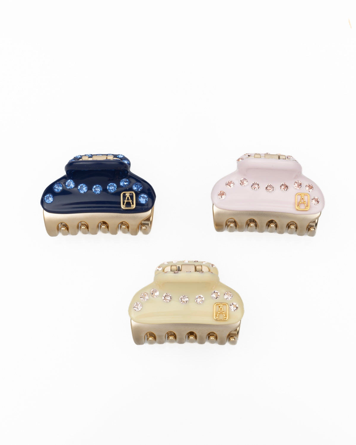 ALEXANDRE DE PARIS Vendome Small Crystal Hair Claw Clip Set of 3