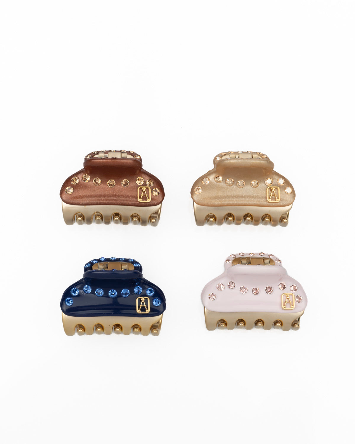 ALEXANDRE DE PARIS Vendome Small Crystal Hair Claw Clip Set of 4