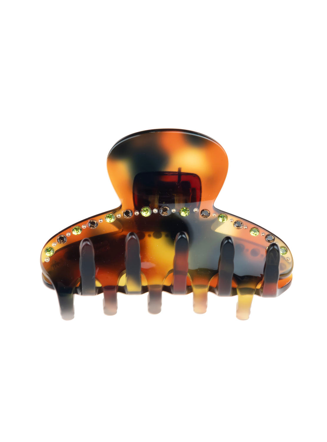ALEXANDRE DE PARIS Small Acetate and Crystals Hair Clip