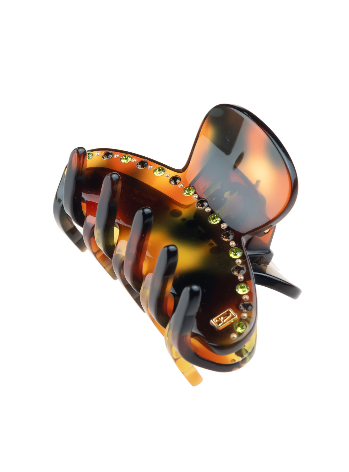 ALEXANDRE DE PARIS Small Acetate and Crystals Hair Clip