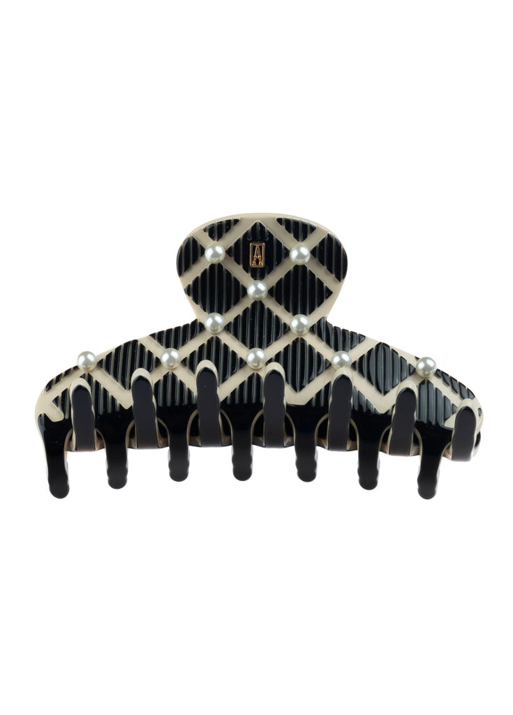 ALEXANDRE DE PARIS Jasmin Medium Acetate and Small Pearls Hair Clip