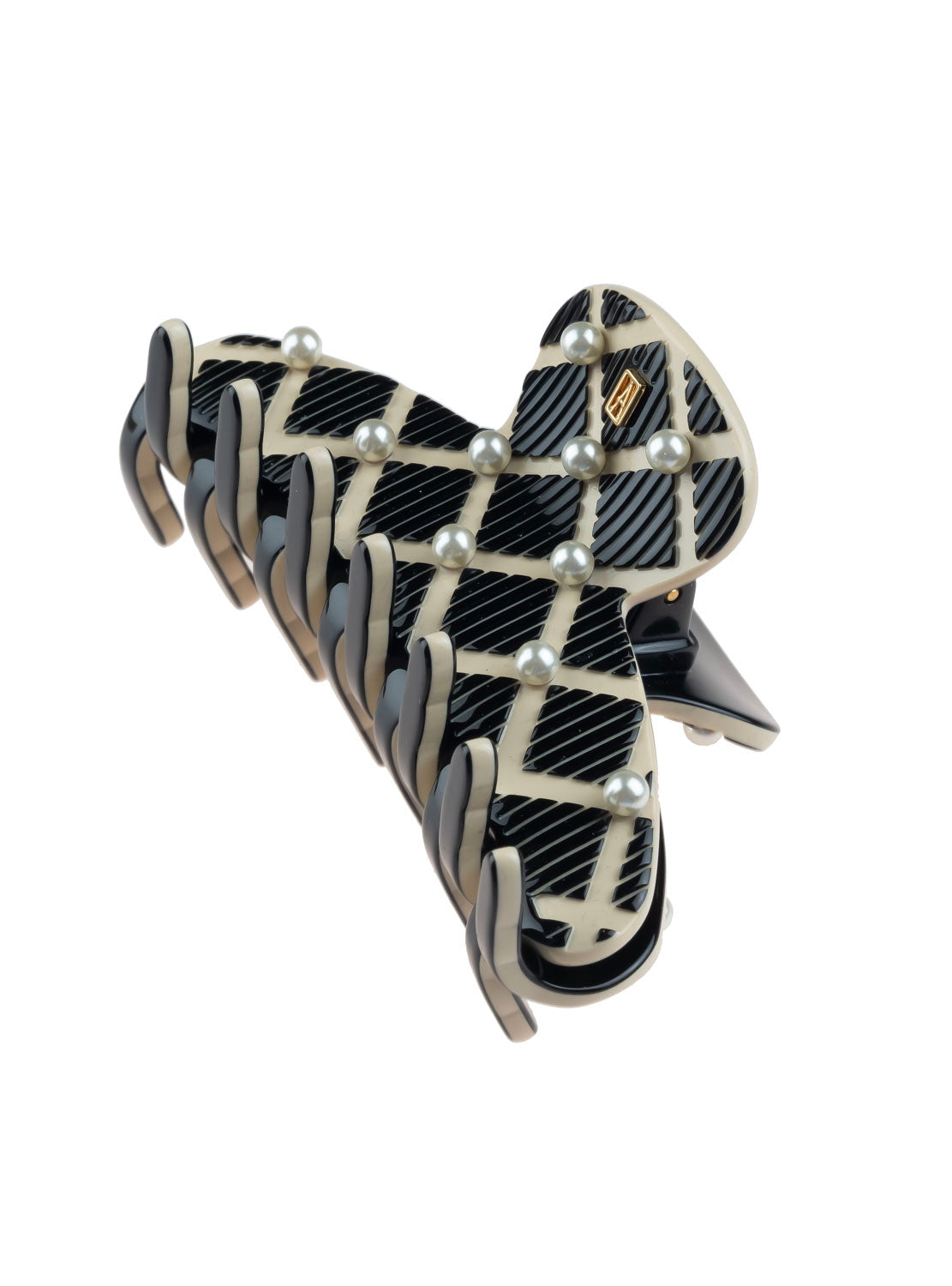ALEXANDRE DE PARIS Jasmin Medium Acetate and Small Pearls Hair Clip