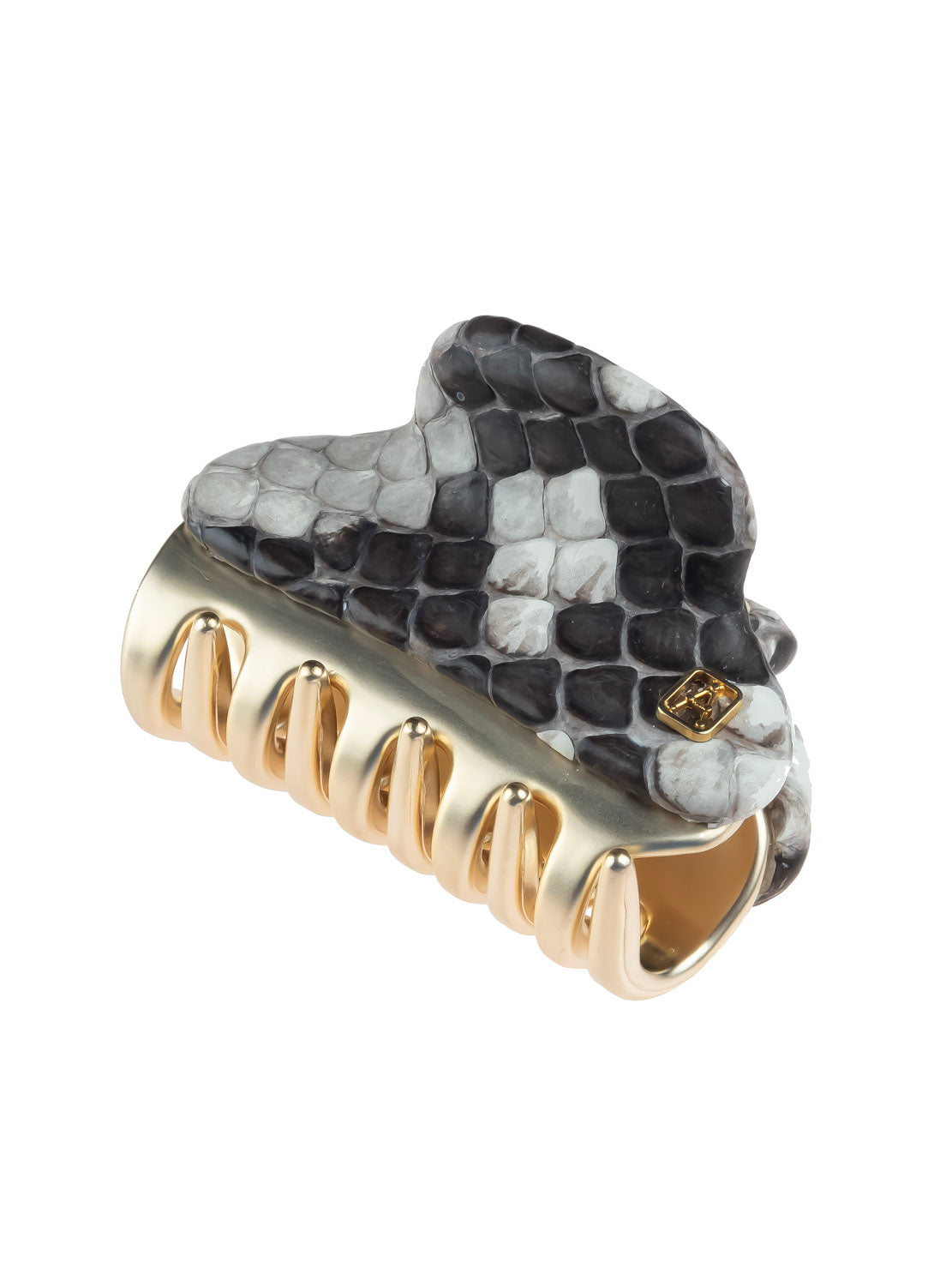 ALEXANDRE DE PARIS Python Leather Vendome Small Hair Claw Clip