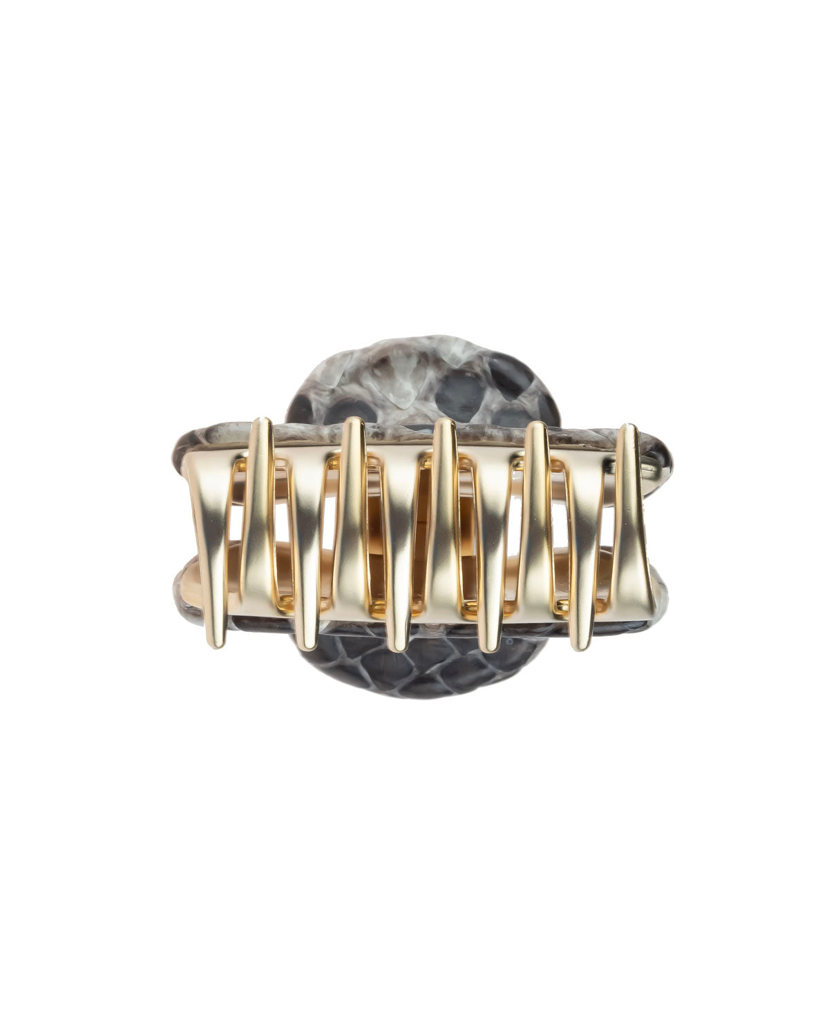 ALEXANDRE DE PARIS Python Leather Vendome Small Hair Claw Clip