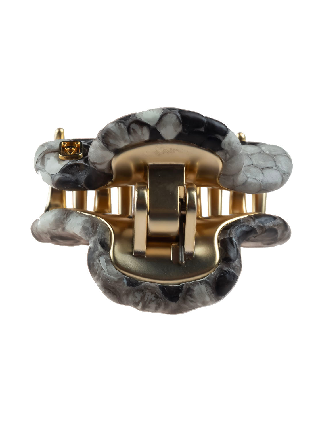 ALEXANDRE DE PARIS Python Leather Vendome Small Hair Claw Clip