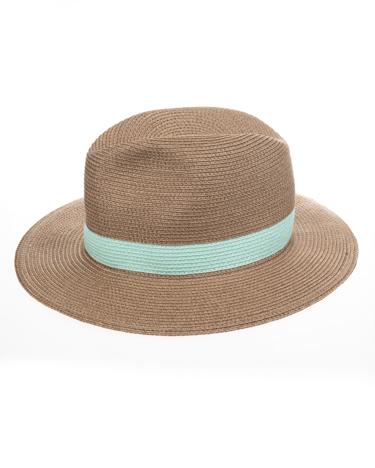 LASTELIER Portofino Pastel Green trimmed straw hat