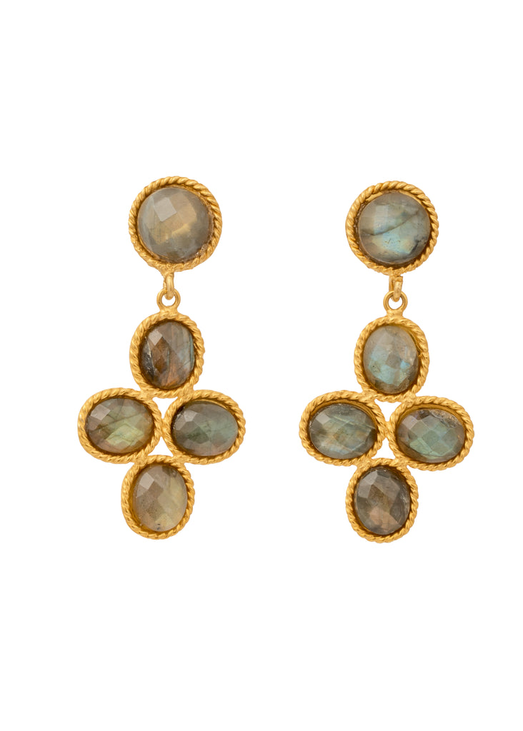 SYLVIA TOLEDANO Labradorite Bloom clip earrings