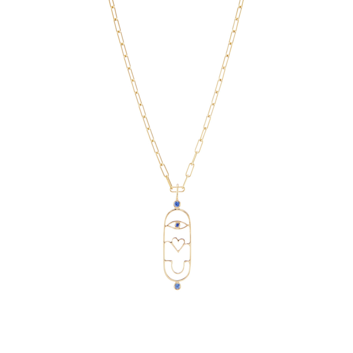 GAZZA LADRA Eye Love You Cartouche Necklace