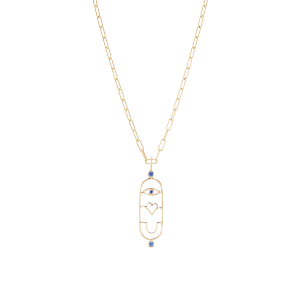 GAZZA LADRA Eye Love You Cartouche Necklace