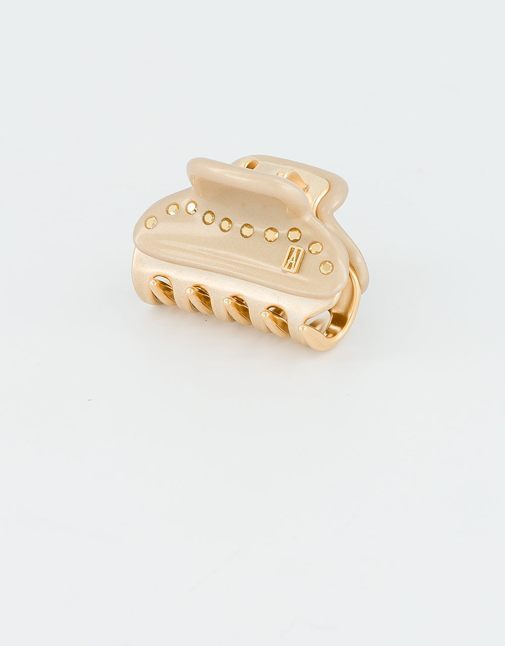 ALEXANDRE DE PARIS Vendome Gold and Crystals Small Hair Clip