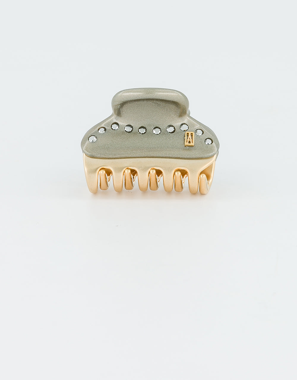 ALEXANDRE DE PARIS Vendome Silver and Crystals Small Hair Clip