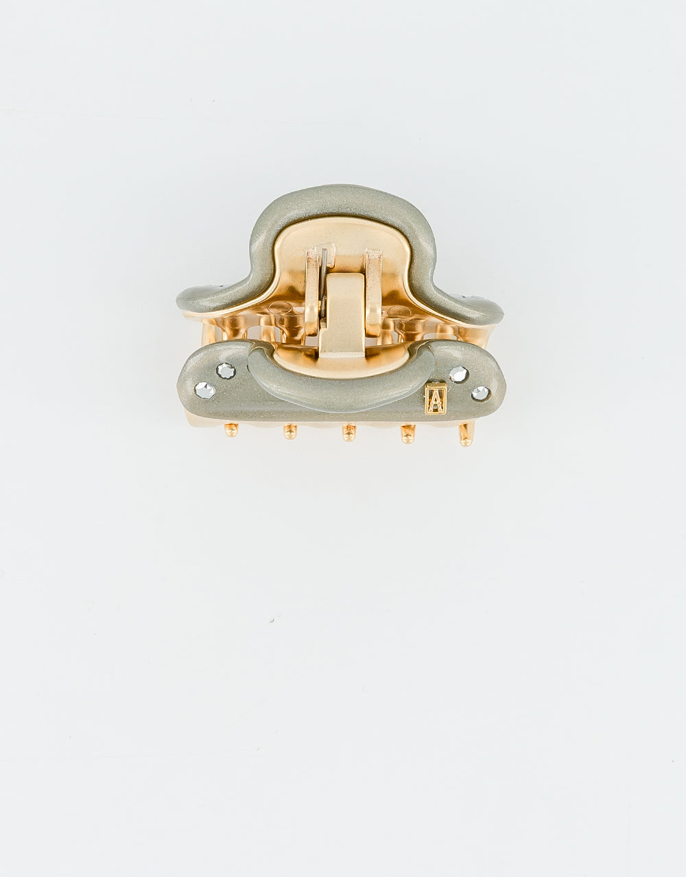 ALEXANDRE DE PARIS Vendome Silver and Crystals Small Hair Clip
