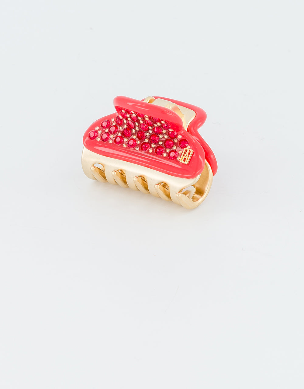 ALEXANDRE DE PARIS Winter 25 Vendome Gold Platted and Crystal Red Hair Clip