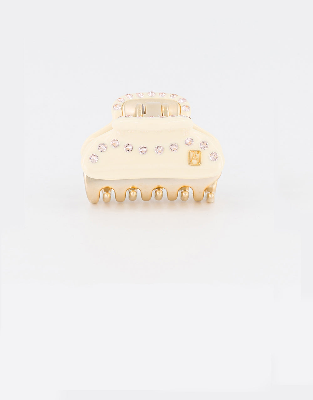 ALEXANDRE DE PARIS Ivory Small Swarovski Crystal Studded Jaw Hair Clip