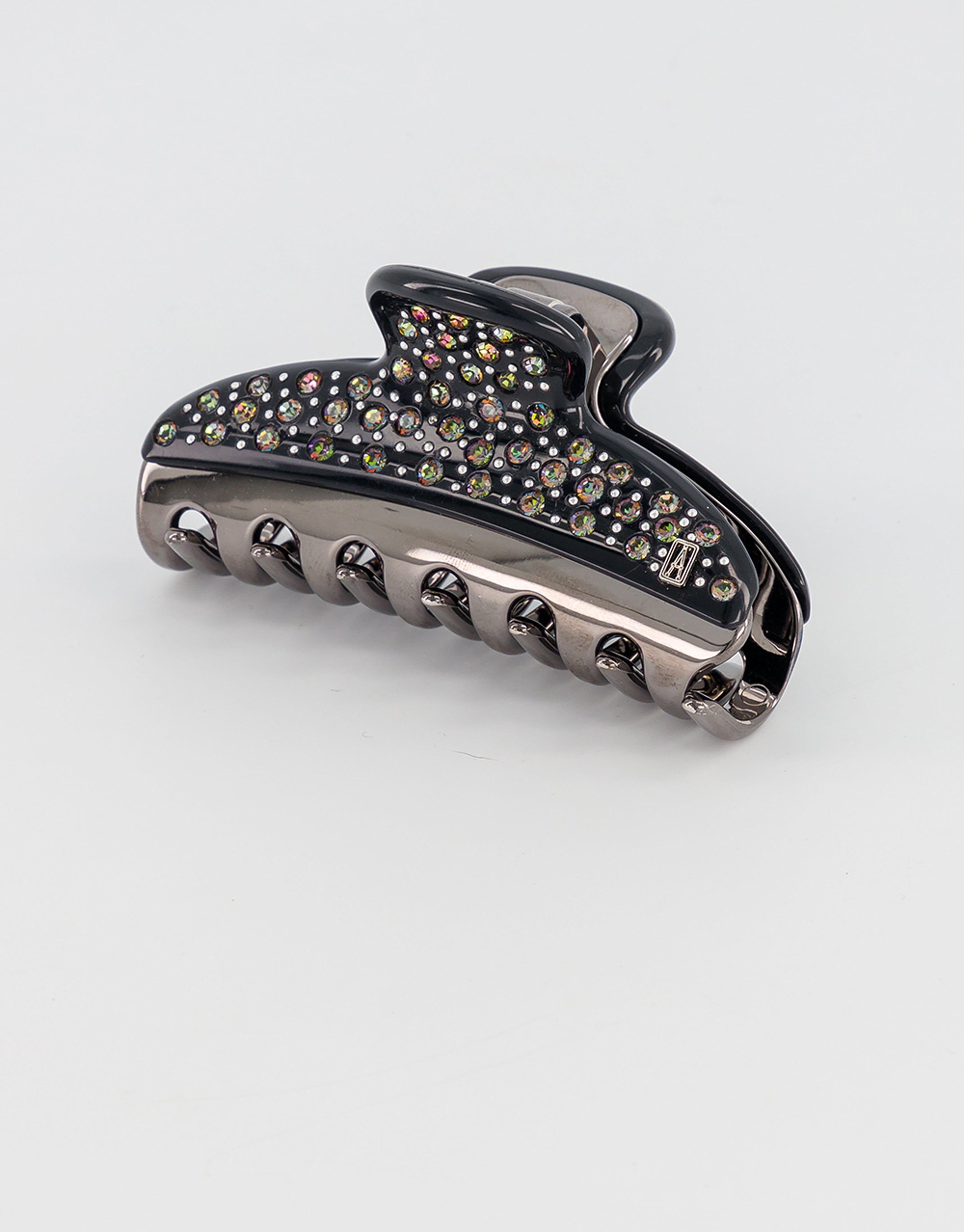 ALEXANDRE DE PARIS Vendome medium black strass hair clip