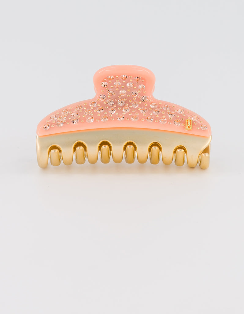 ALEXANDRE DE PARIS Vendome Pink Strass Hair Claw Clip