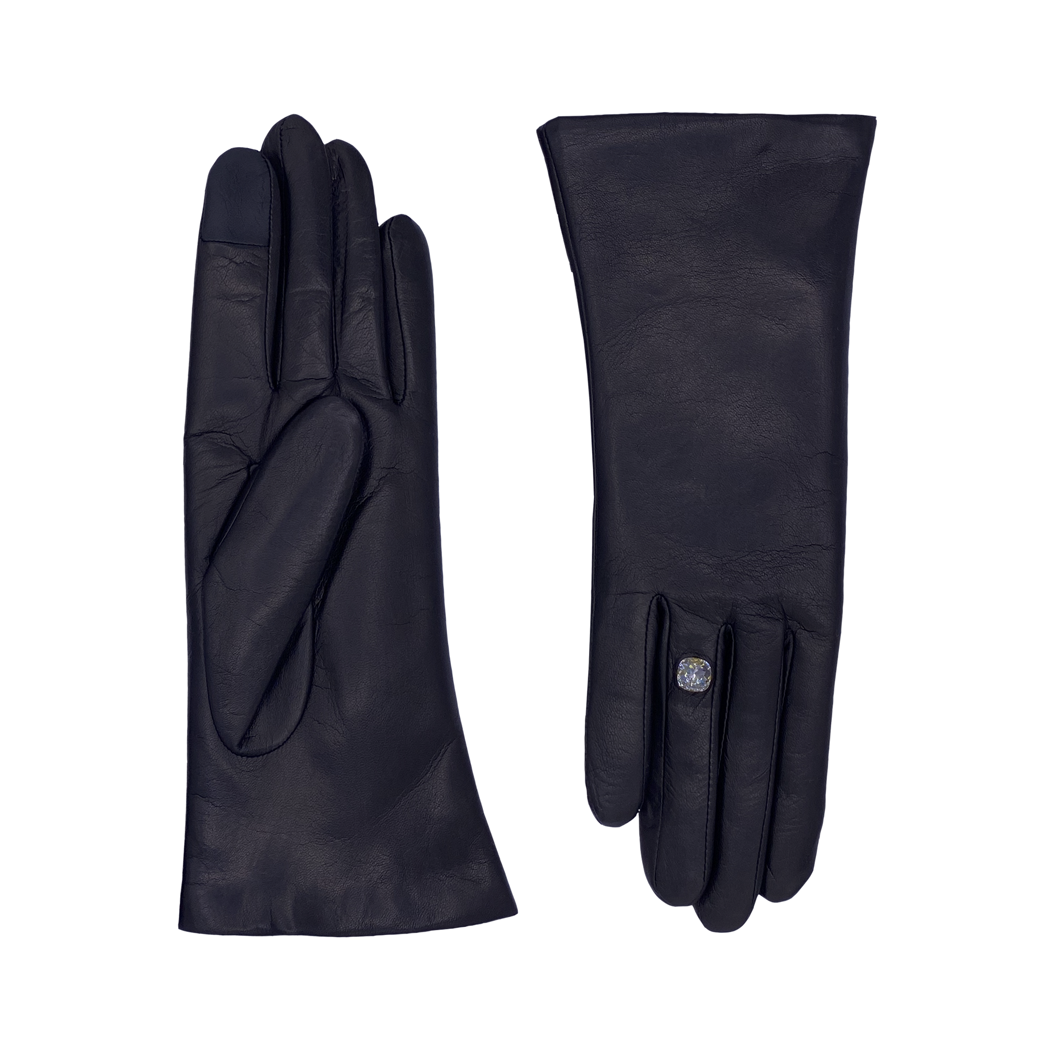 AGNELLE Lambskin Glove with Gem on the Ring Finger