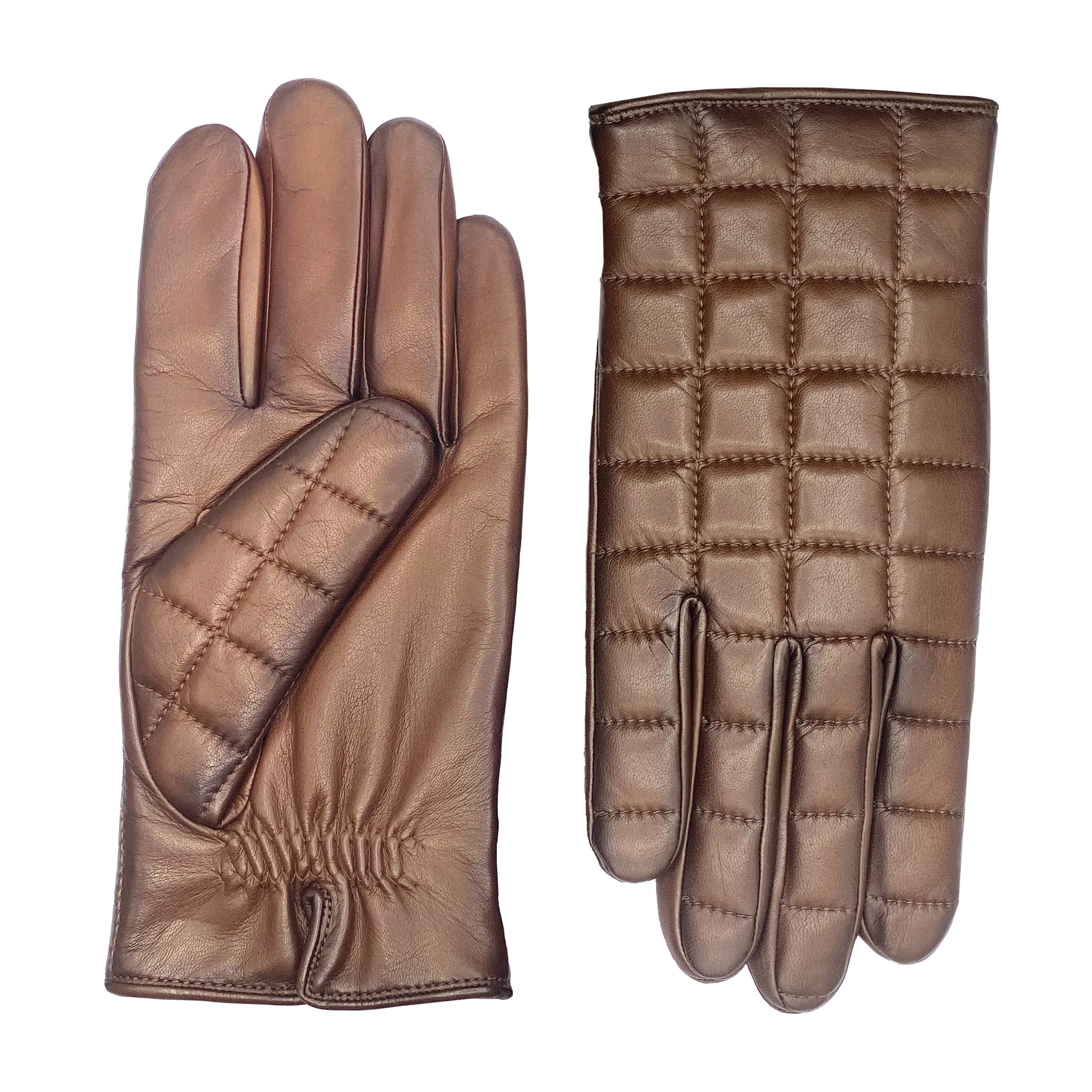 AGNELLE James Quilted Lambskin Glove Fully Lined in Alpaca