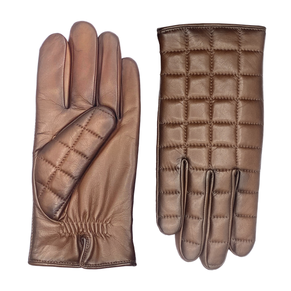 AGNELLE James Quilted Lambskin Glove Fully Lined in Alpaca