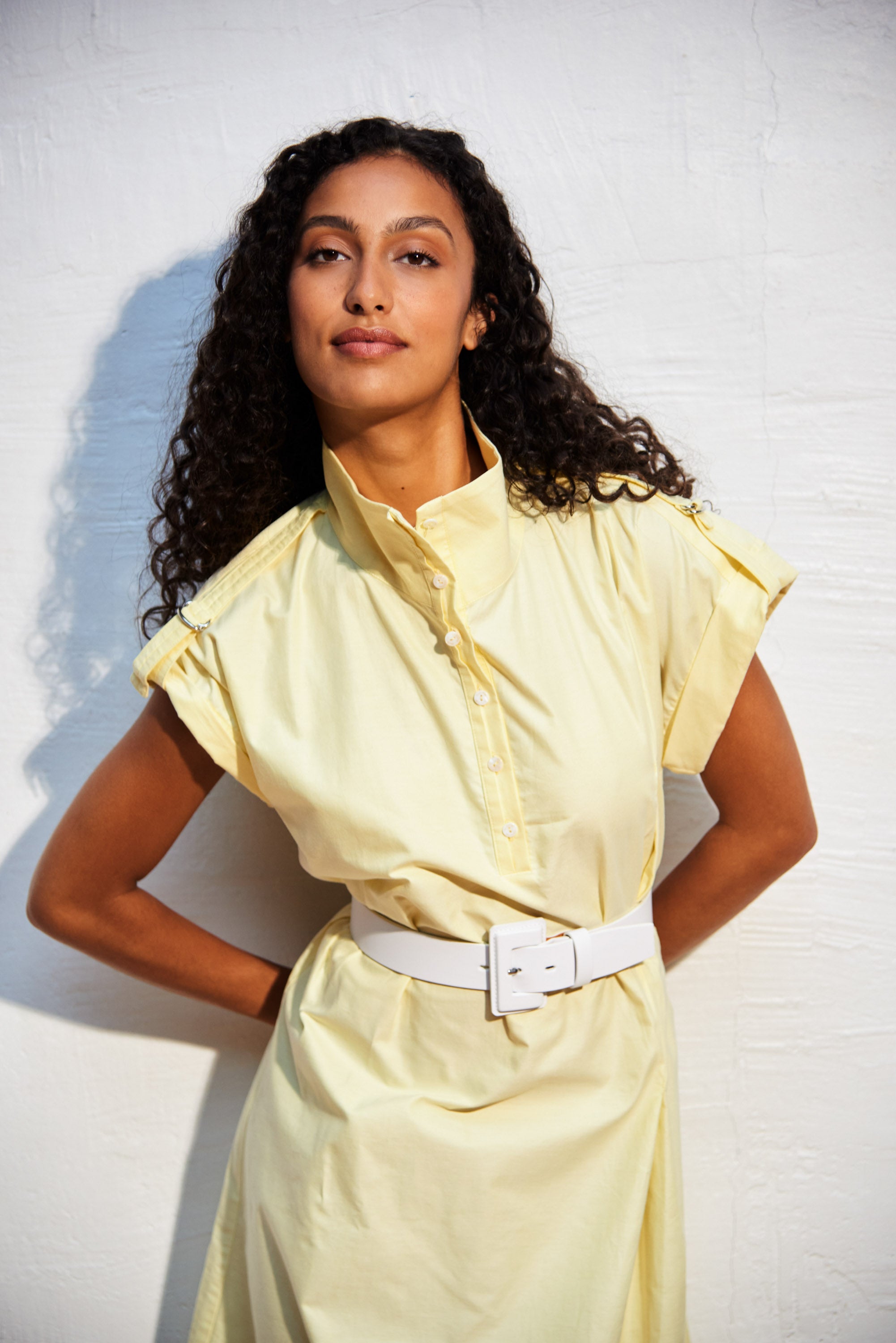 VAINCOURT La Petite Merveilleuse White leather belt