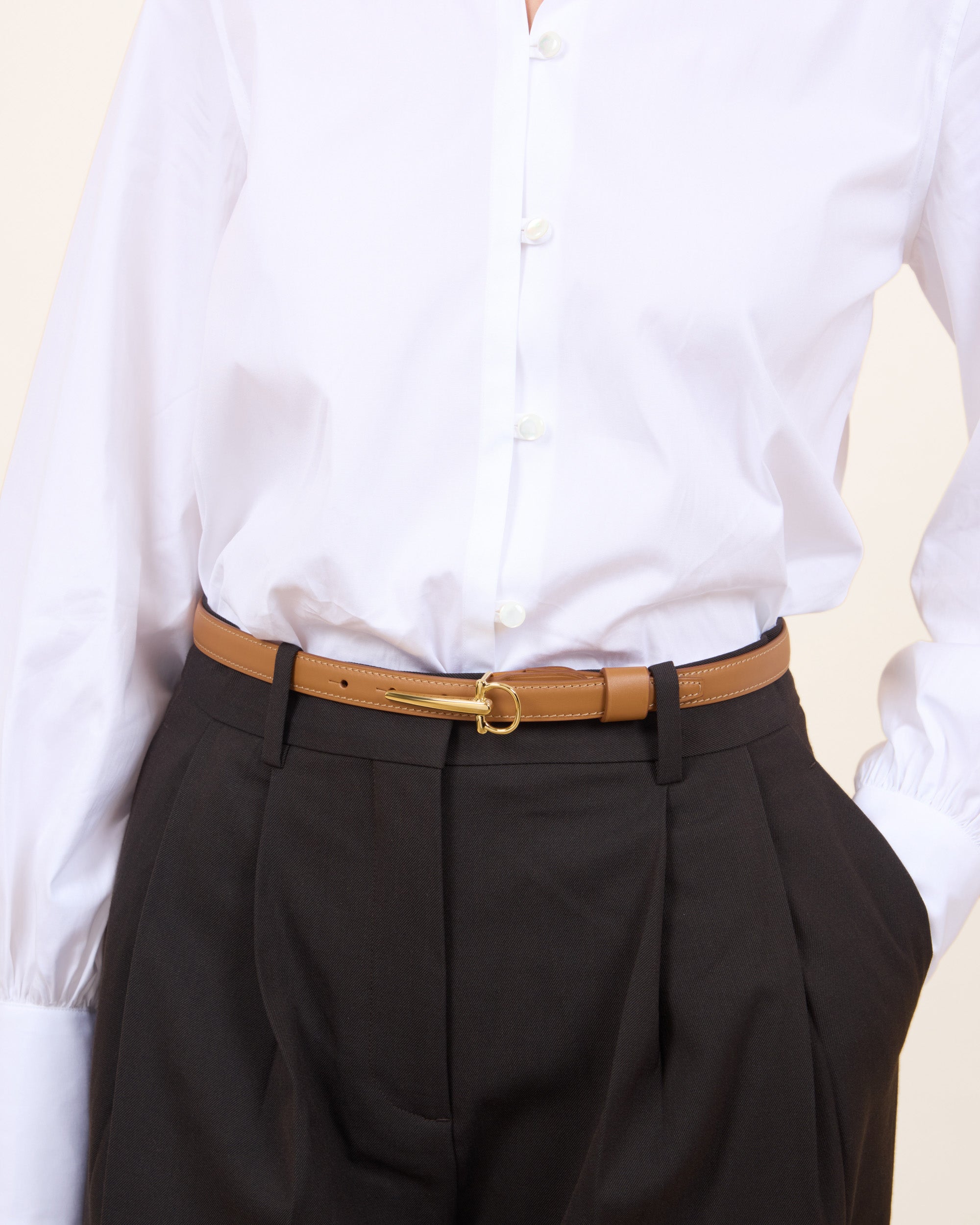 VAINCOURT La Séduisante Horse Bit Buckle Leather Belt