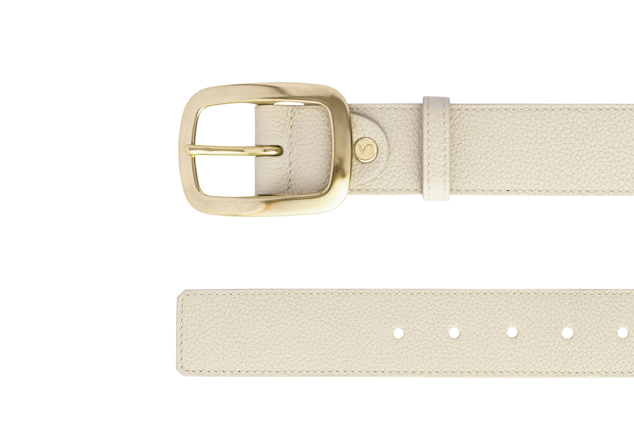 VAINCOURT La Captivante Brass Buckle Leather Belt