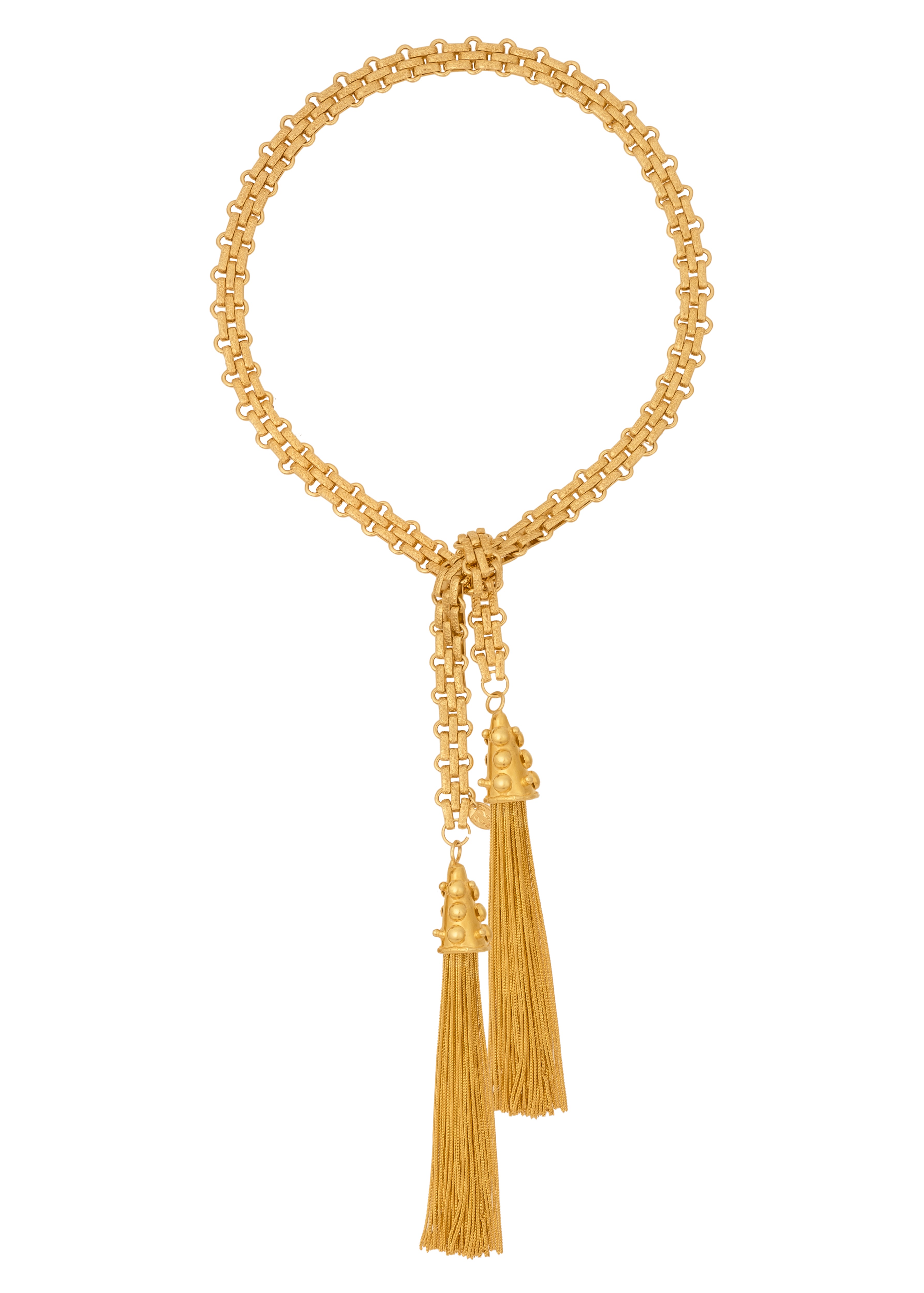 SYLVIA TOLEDANO Tie Gold and Tassel Pendant Necklace
