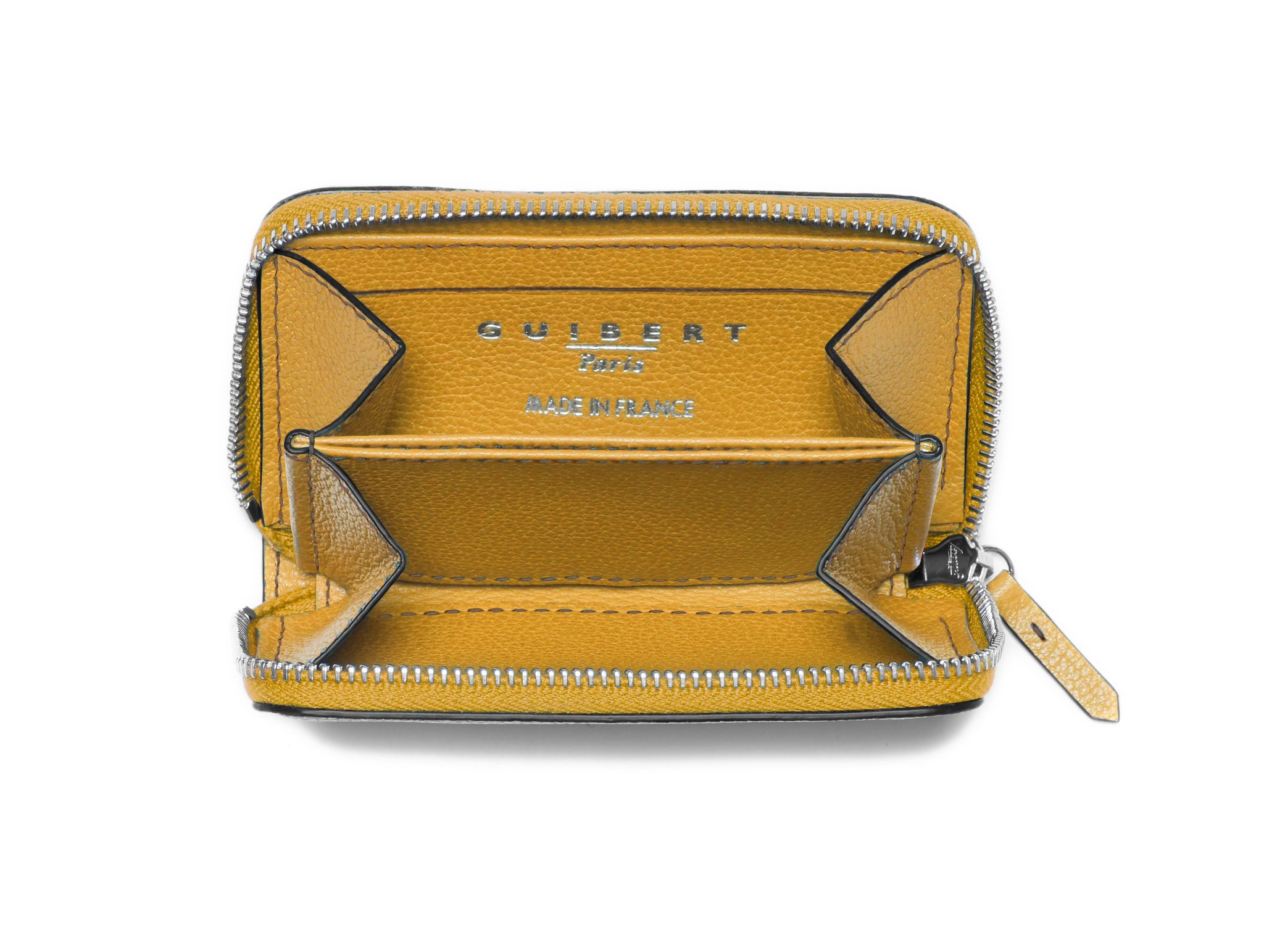 GUIBERT Zipped purse 4 cards in Pessoa leather