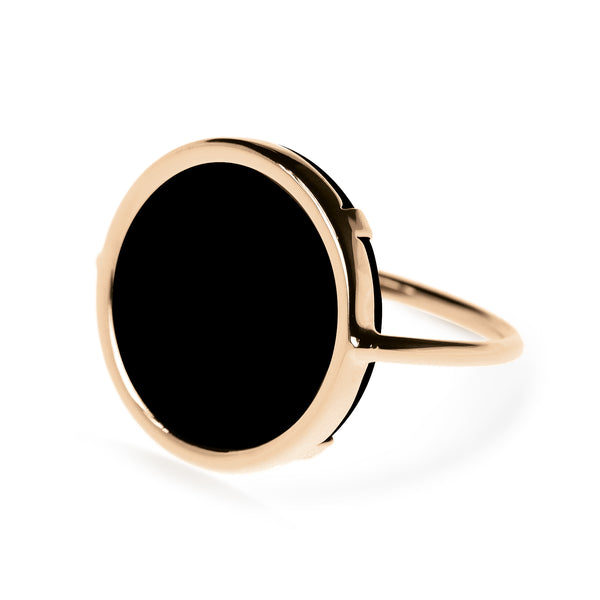 GINETTE NY Black onyx disc ring