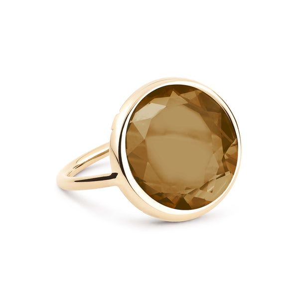 GINETTE NY Mini smoky quartz disc ring