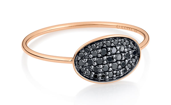 GINETTE NY Mini sequin black diamond ring