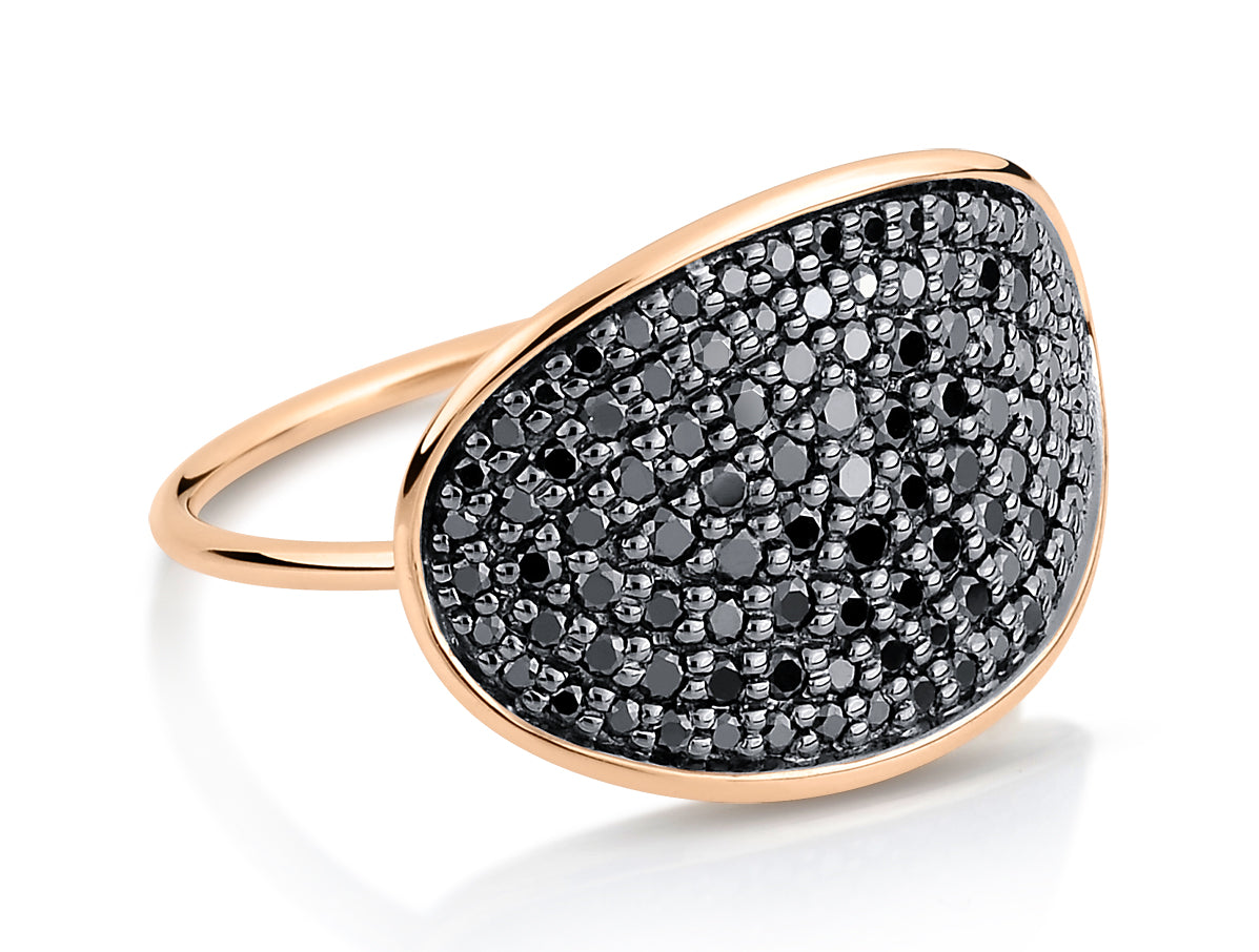 GINETTE NY Large sequin diamond ring