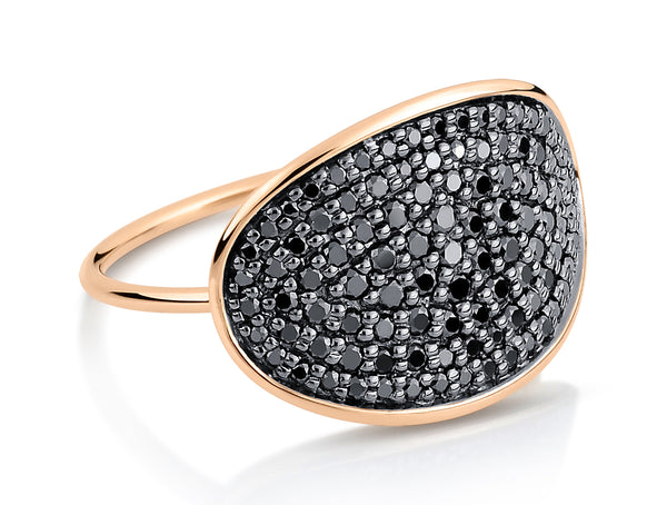 GINETTE NY Large sequin diamond ring
