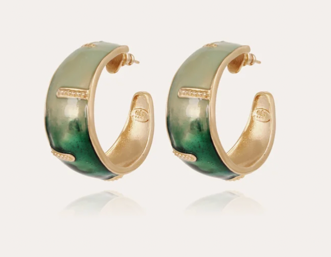 GAS BIJOUX Idra hoop earrings enameled gold