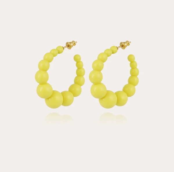 GAS BIJOUX Andy hoop earrings small size acetate gold
