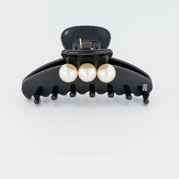 ALEXANDRE DE PARIS Oversize Acetate and Pearl Claw Hair Clip